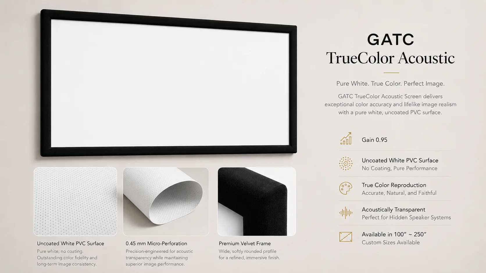 Choose GATC for Neutral White Acoustic Cinema