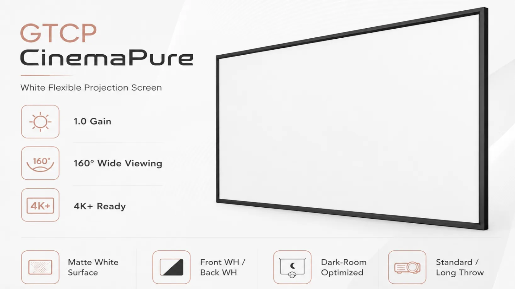 Premium Matte-White Reference Cinema Surface